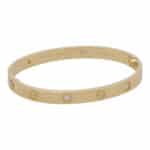 Vintage Cartier Four Diamond Love Bangle, Size 18