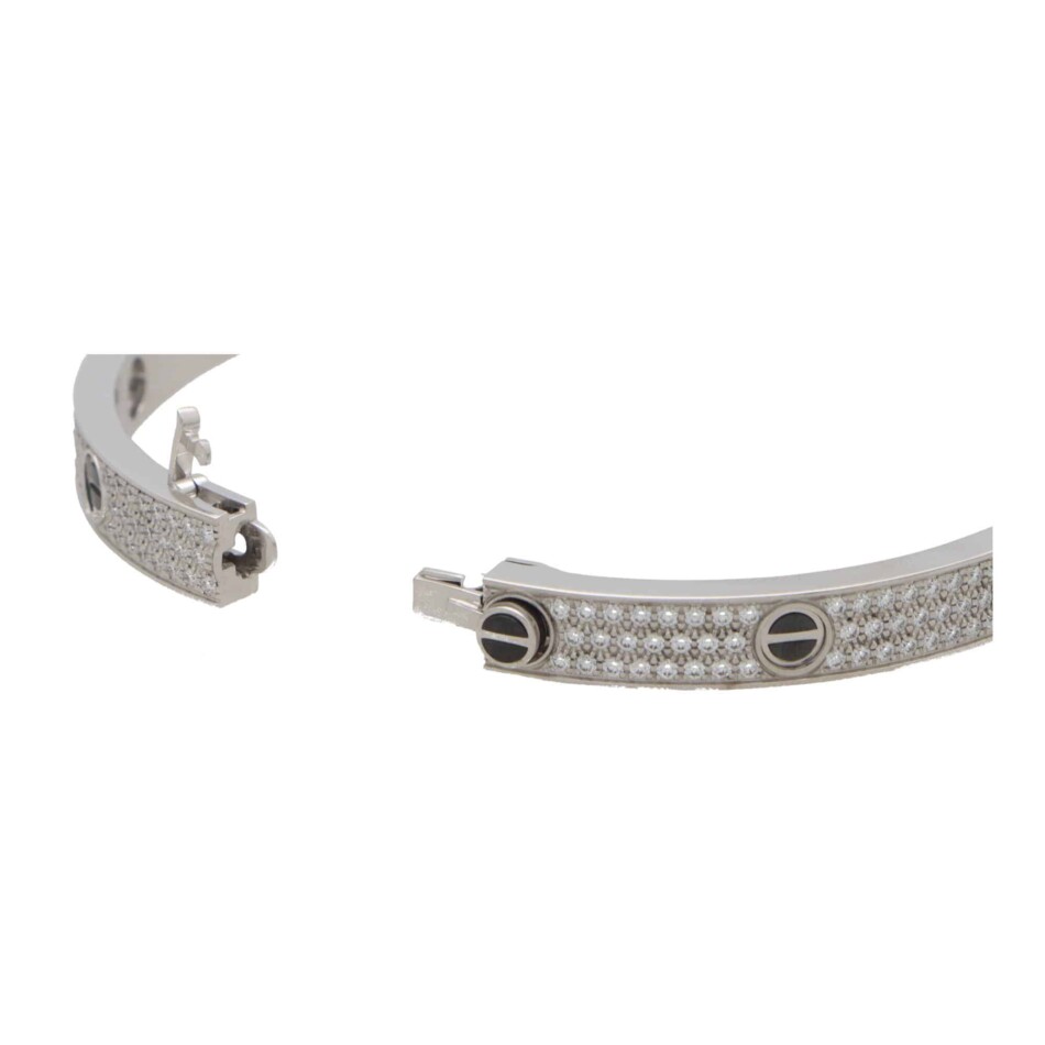 Vintage Cartier Ceramic and Diamond Paved Love Bangle 2021
