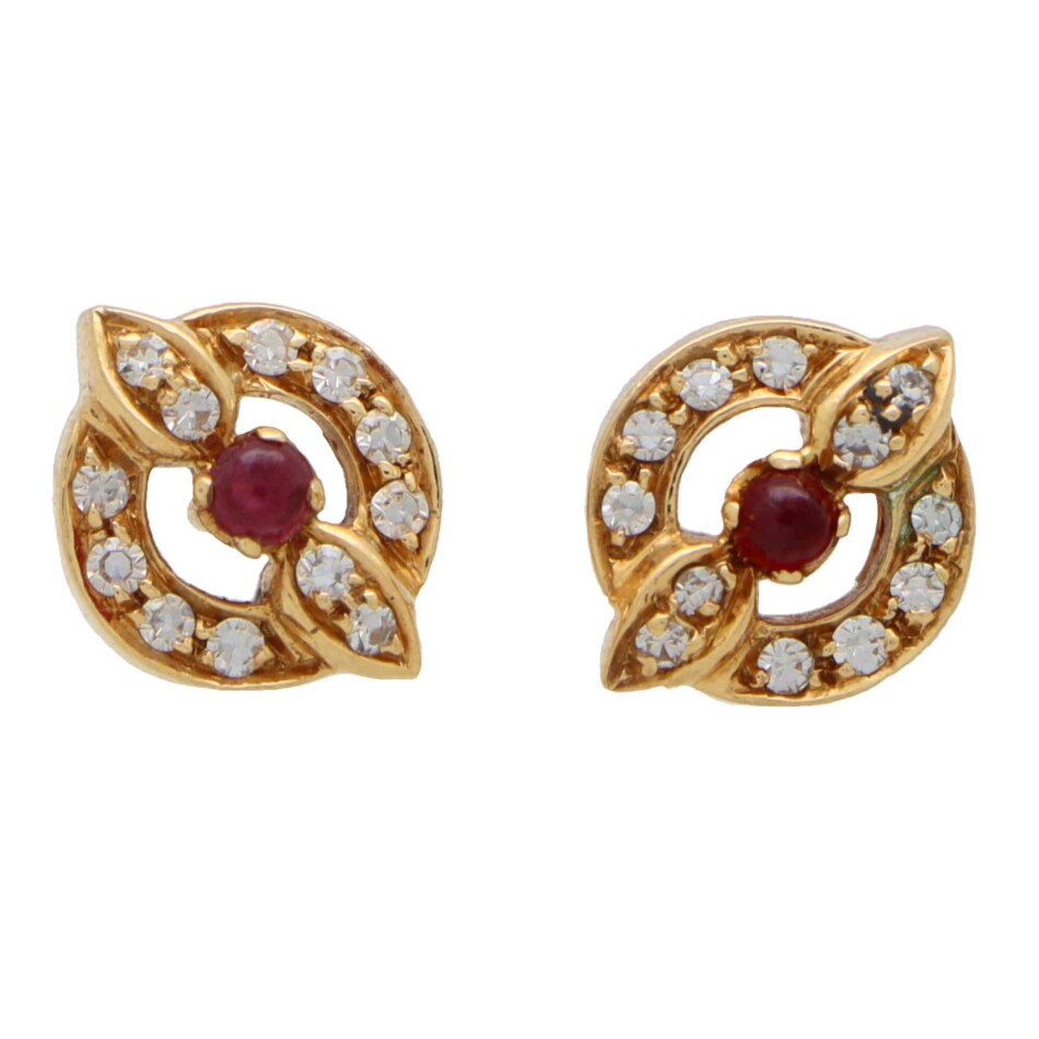 Vintage Cartier Ruby and Diamond Earrings
