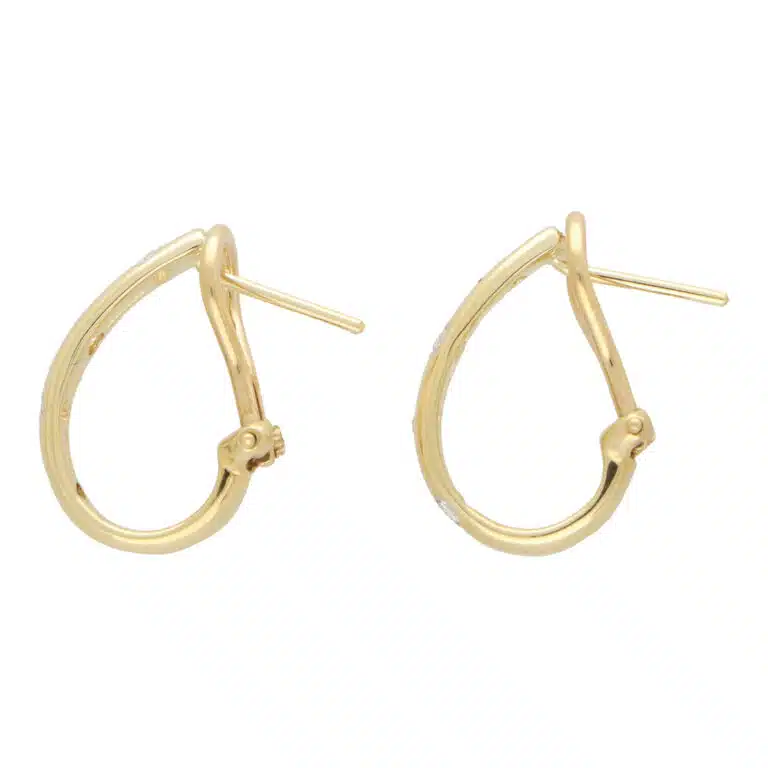 Vintage Tiffany & Co. Etoile Diamond Hoop Earrings