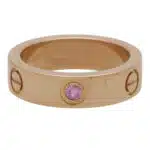 Vintage Cartier Pink Sapphire Love Ring in Rose Gold