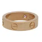 Vintage Cartier Pink Sapphire Love Ring in Rose Gold