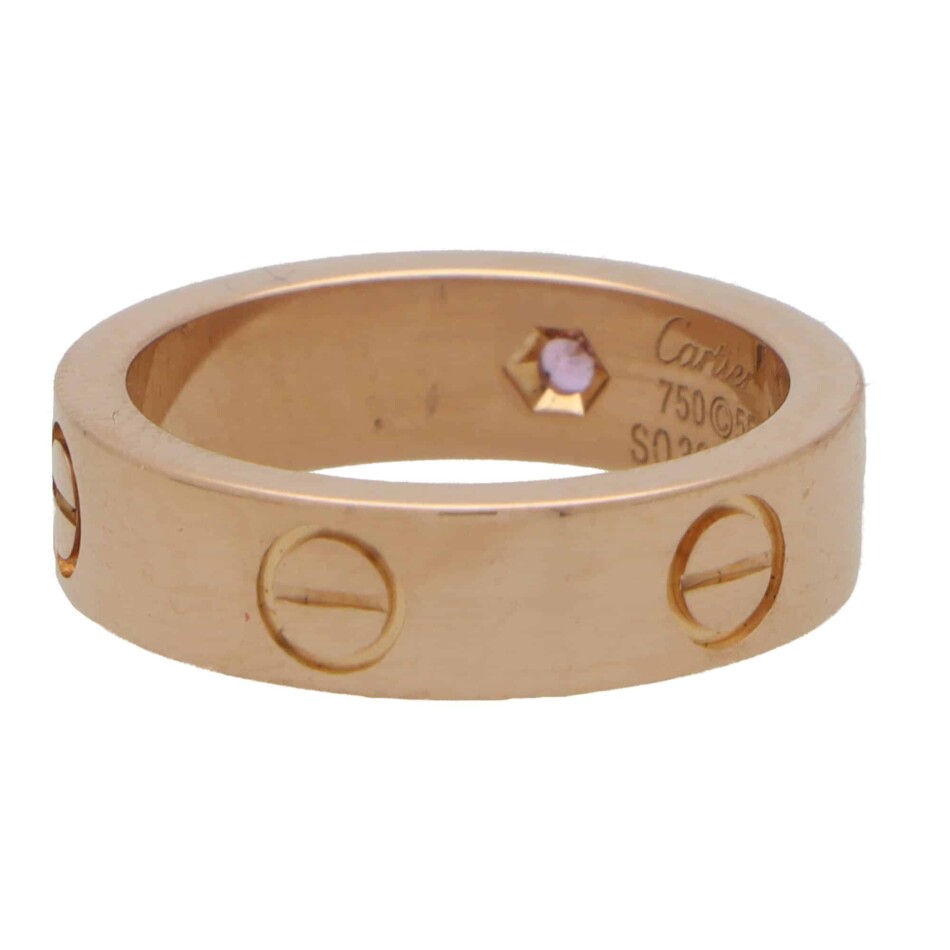 Vintage Cartier Pink Sapphire Love Ring in Rose Gold