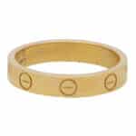 Vintage Cartier Mini Love Ring in Yellow Gold Size 53