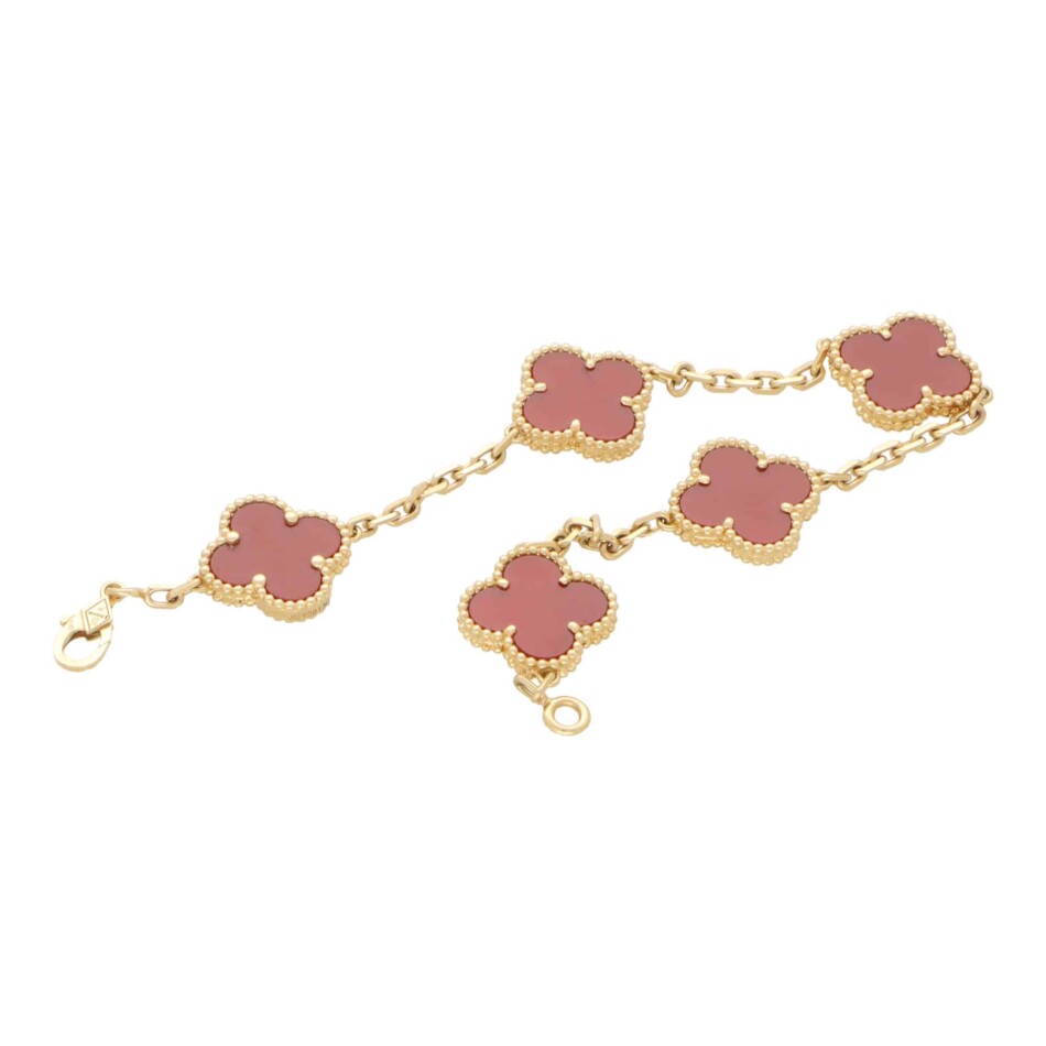 Vintage Van Cleef & Arpels Carnelian Alhambra Bracelet