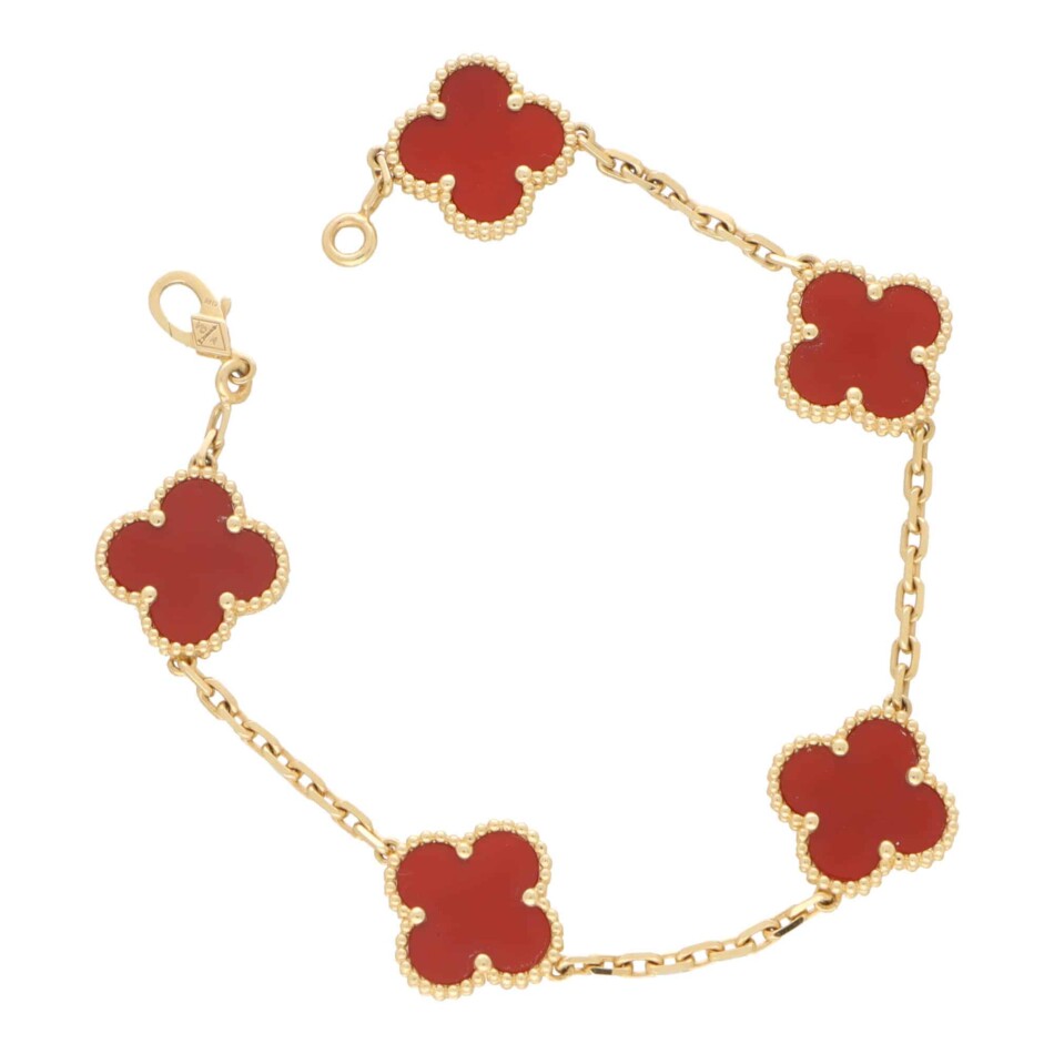 Vintage Van Cleef & Arpels Carnelian Alhambra Bracelet
