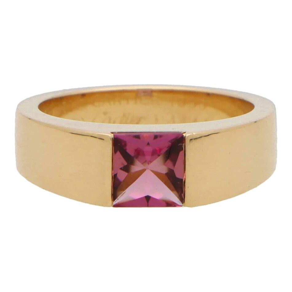 Vintage Cartier Pink Tourmaline Tank Ring