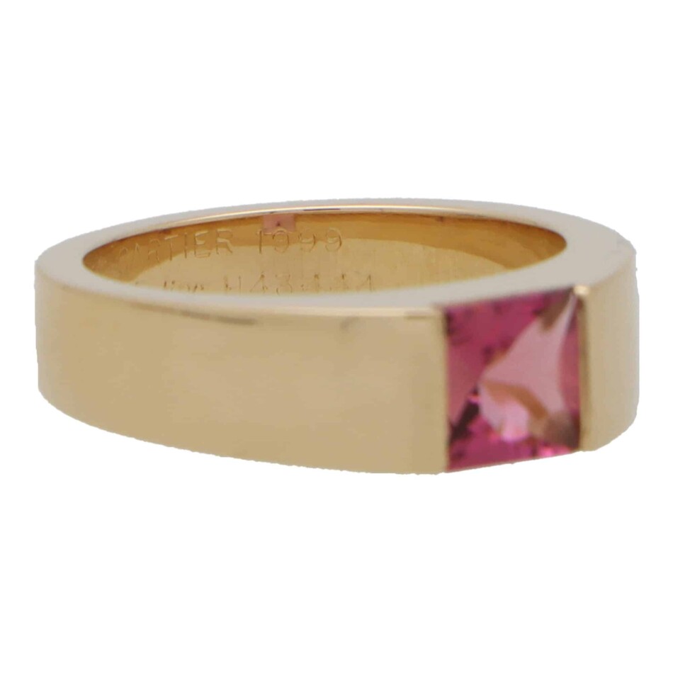 Vintage Cartier Pink Tourmaline Tank Ring