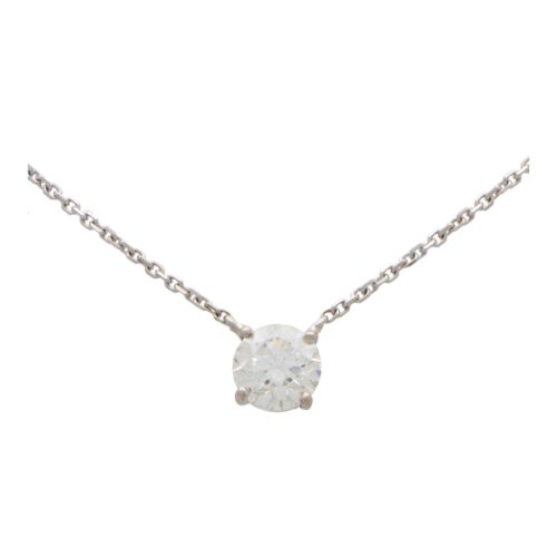 Vintage GIA Certified 1.02 Carat Solitaire Necklace