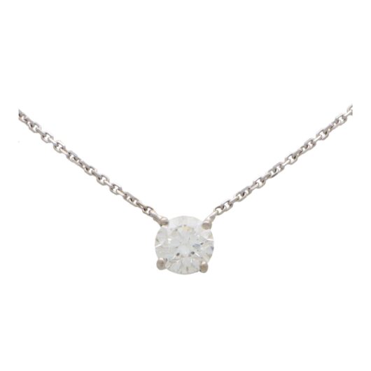 Vintage GIA Certified 1.02 Carat Solitaire Necklace