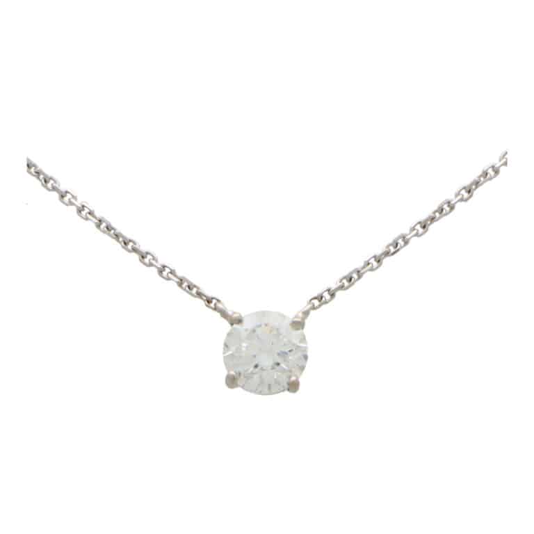 Vintage GIA Certified 1.02 Carat Solitaire Necklace