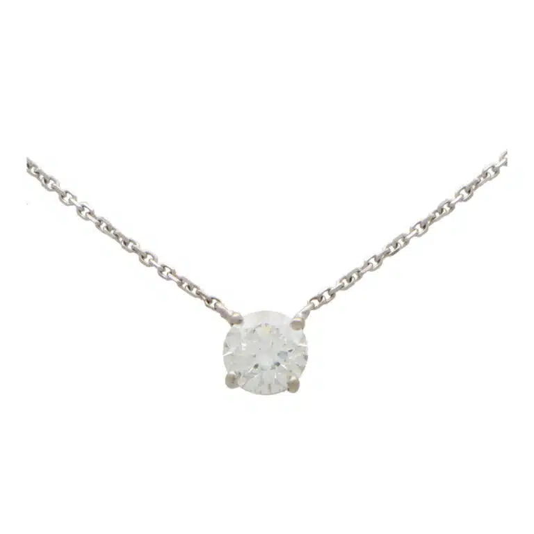 Vintage GIA Certified 1.02 Carat Solitaire Necklace