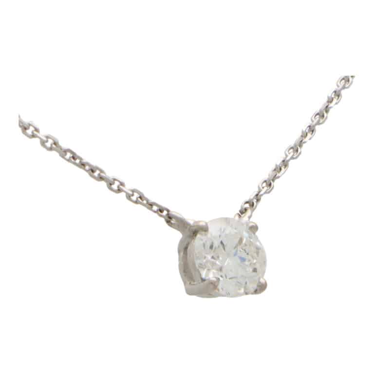 Vintage GIA Certified 1.02 Carat Solitaire Necklace