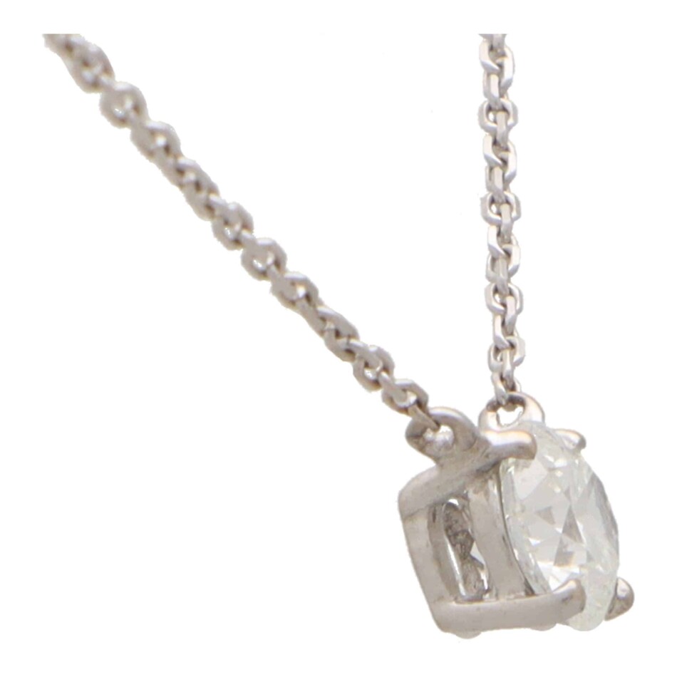 Vintage GIA Certified 1.02 Carat Solitaire Necklace