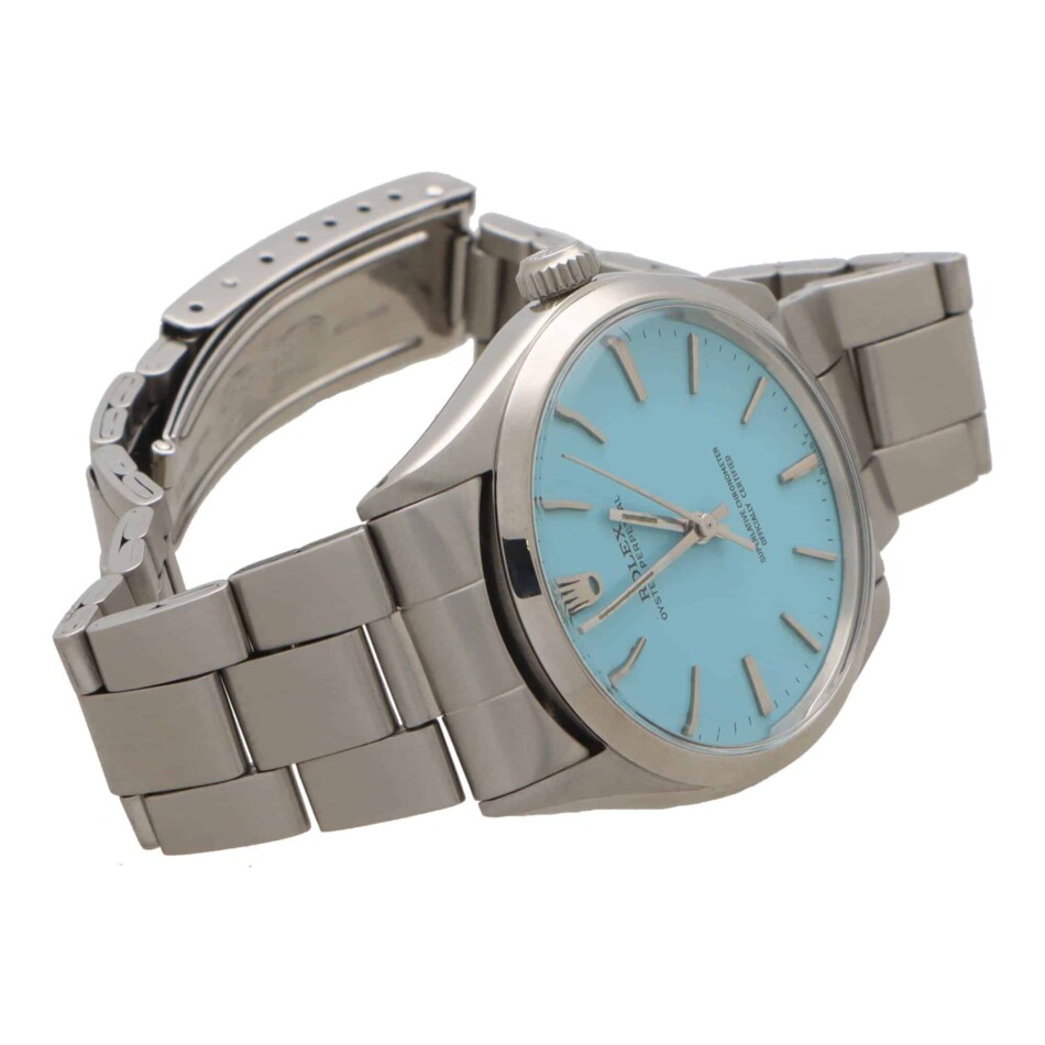 Vintage 1975 Blue Rolex Oyster Perpetual Watch