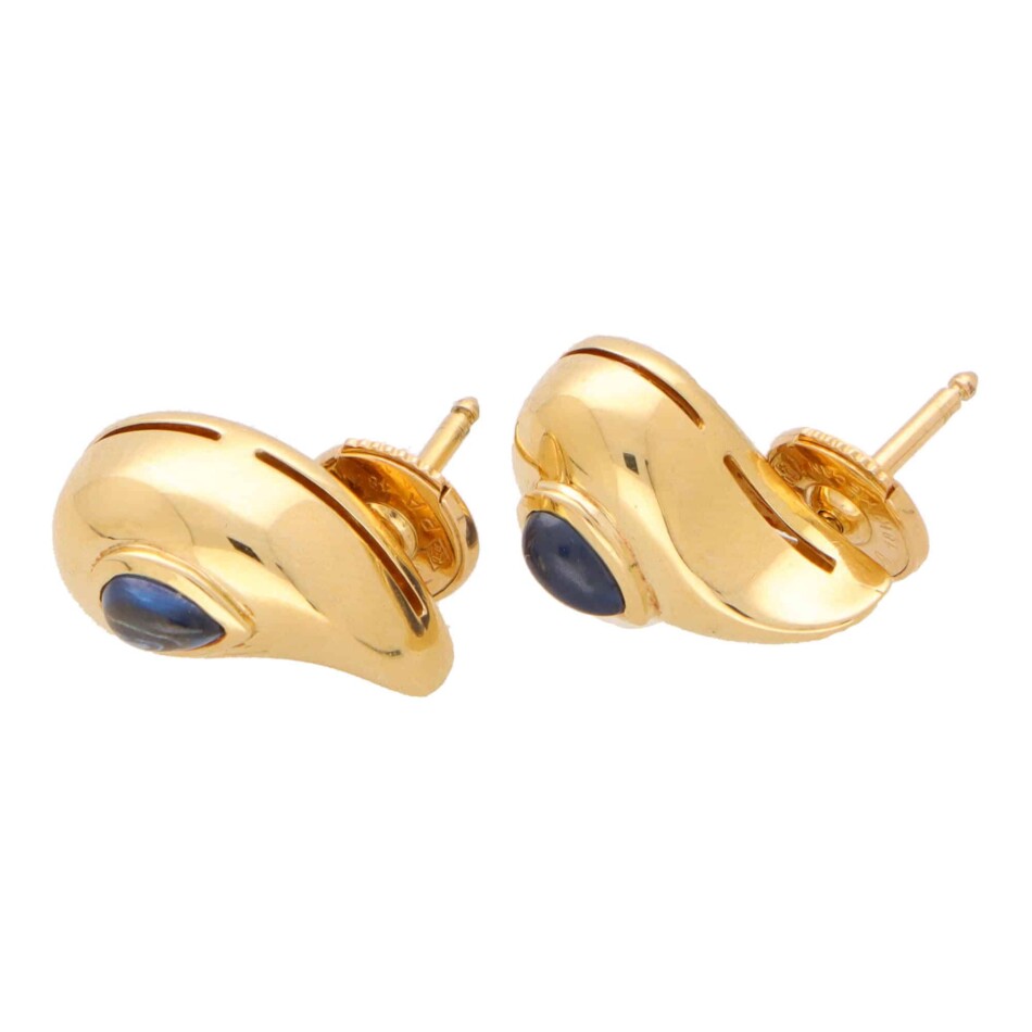 Vintage Chopard Teardrop Blue Sapphire Earrings