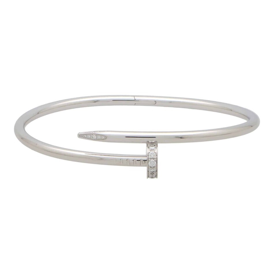 Vintage Cartier Diamond Juste Un Clou in White Gold, Size 20