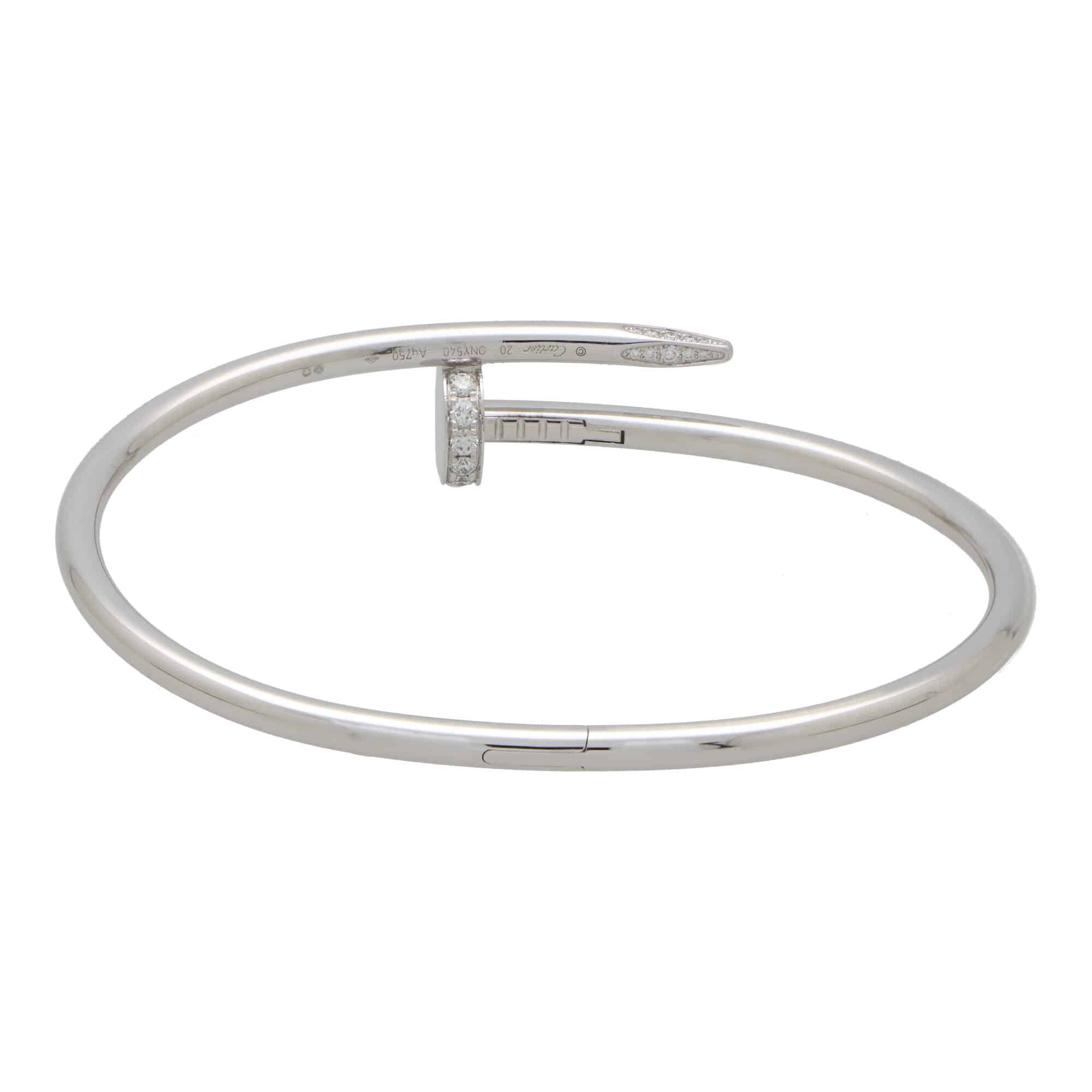 Vintage Cartier Diamond Juste Un Clou in White Gold Size 20 at Susannah Lovis Jewellers