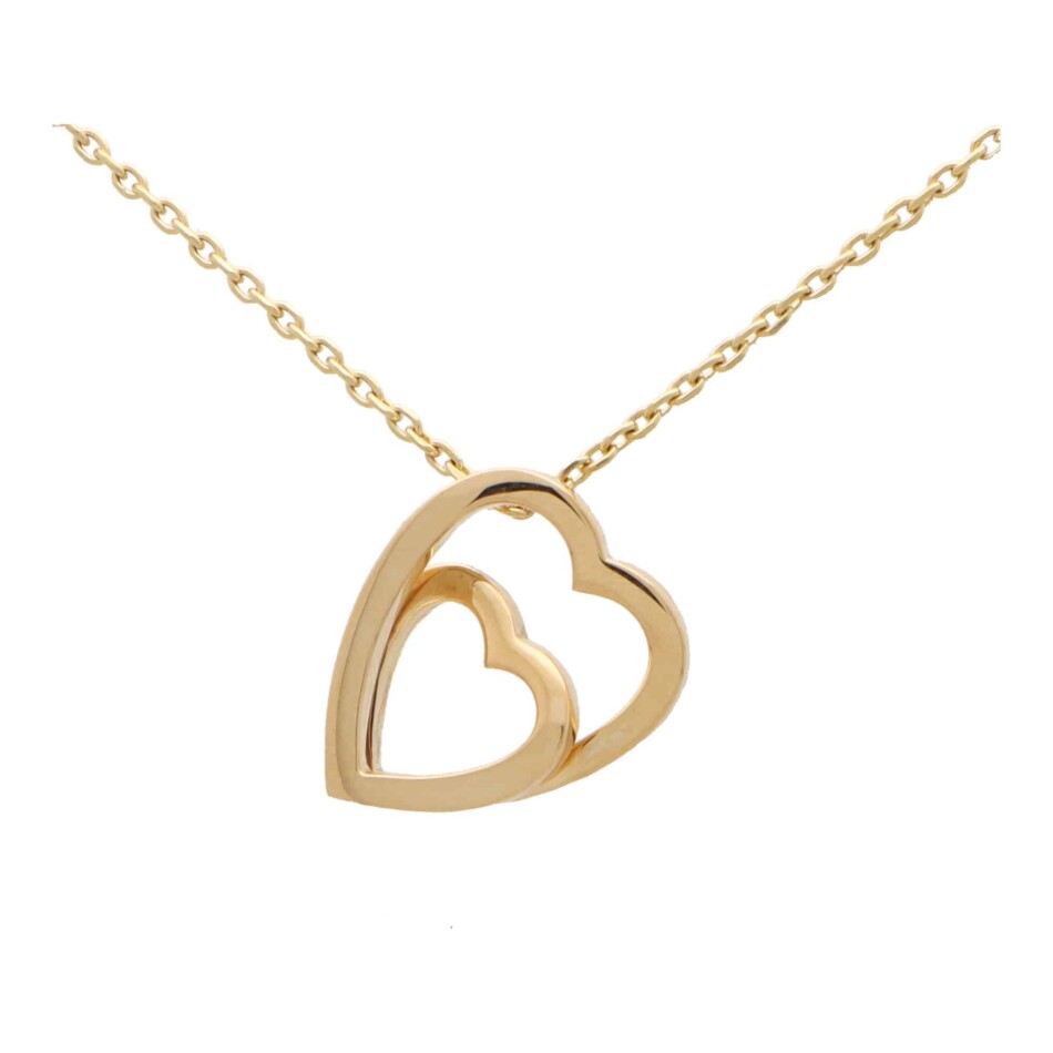 Vintage Cartier Interlaced Double Heart Pendant