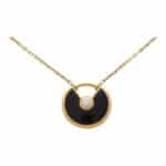 Vintage Amulette de Cartier XS Onyx and Diamond Necklace
