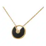 Vintage Amulette de Cartier XS Onyx and Diamond Necklace