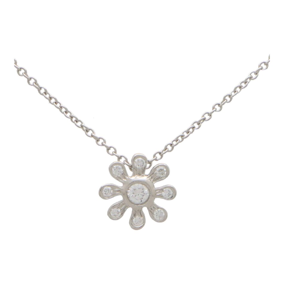 Vintage Paloma Picasso for Tiffany & Co Diamond Flower Necklace