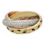 Vintage Cartier Diamond and Lacquer Trinity Ring