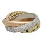 Vintage Cartier Diamond and Lacquer Trinity Ring