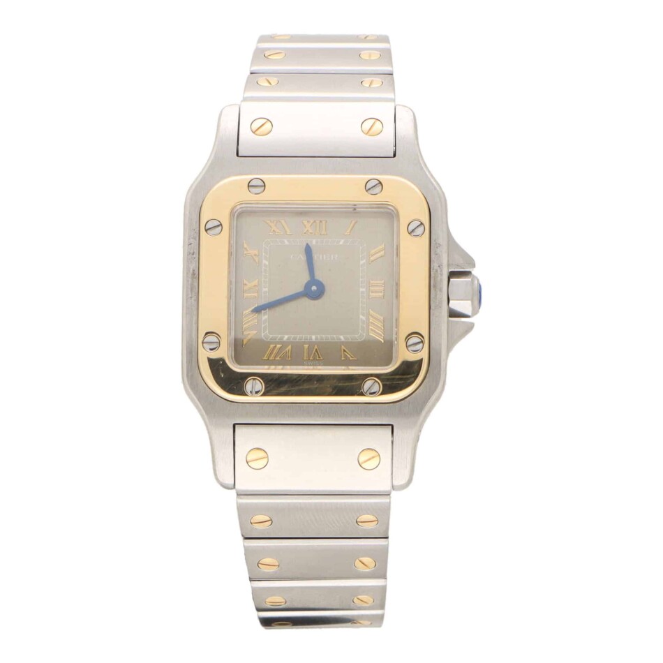 Vintage Cartier Santos Galbee 24mm Steel and Gold Watch