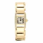Vintage Cartier Diamond Tankissime Yellow Gold Watch