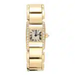 Vintage Cartier Diamond Tankissime Yellow Gold Watch