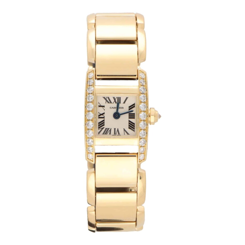 Vintage Cartier Diamond Tankissime Yellow Gold Watch