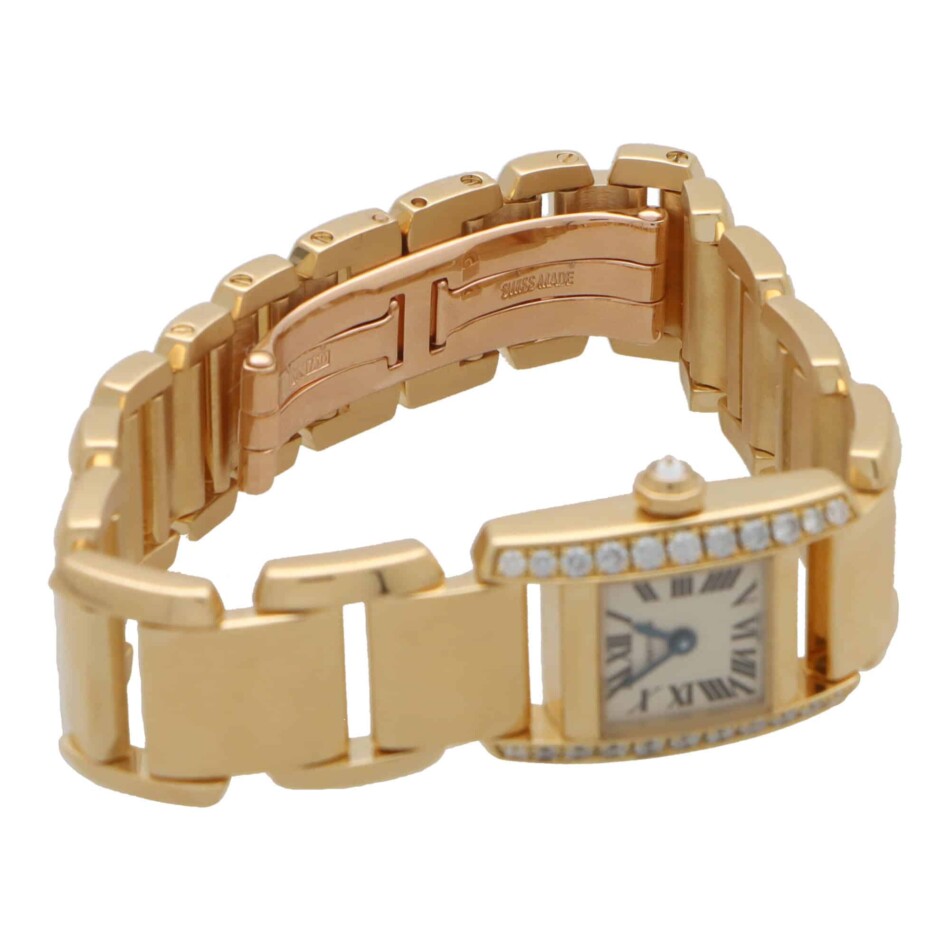 Vintage Cartier Diamond Tankissime Yellow Gold Watch