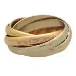 Vintage Les Must De Cartier Five Row Trinity Ring, Size 53