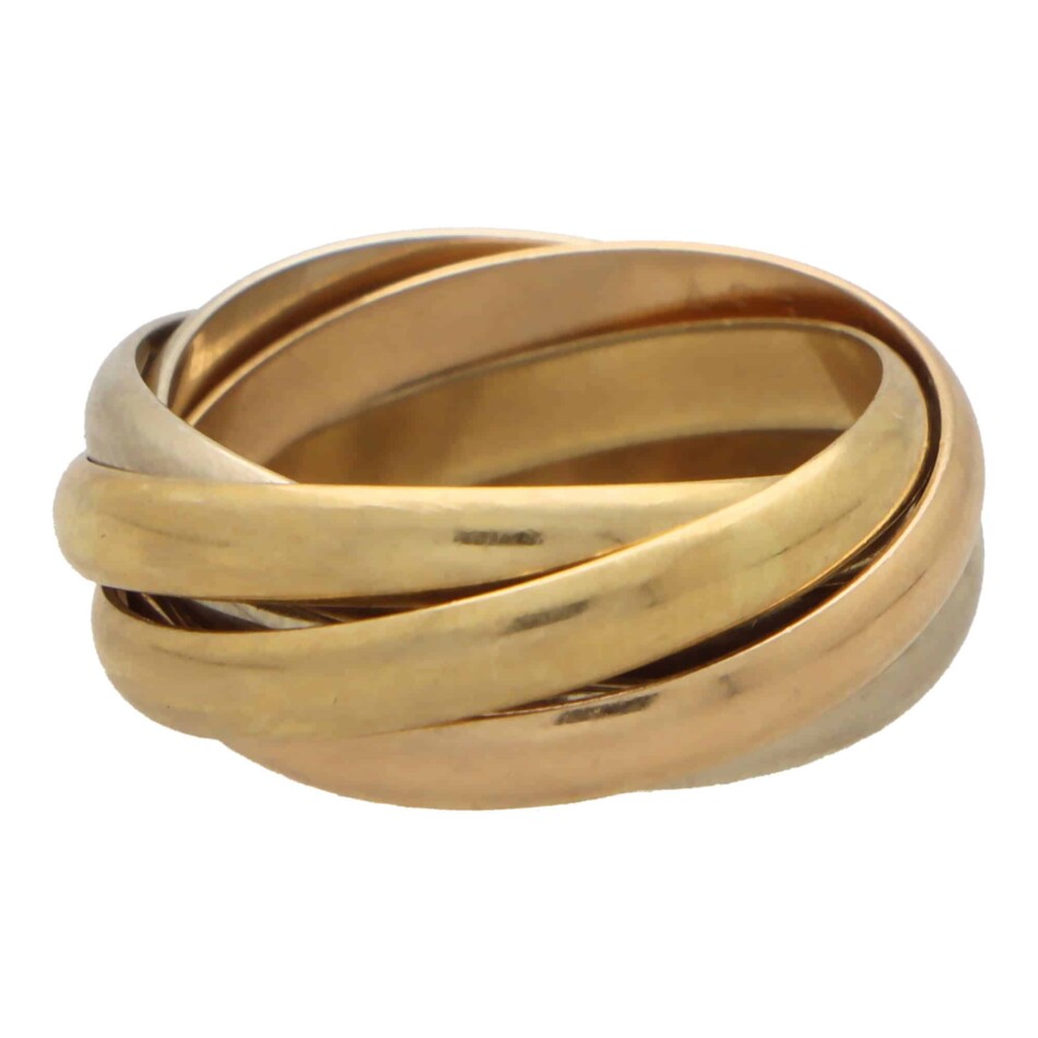 Vintage Les Must De Cartier Five Row Trinity Ring, Size 53