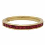 Vintage Channel Set Ruby Half Eternity Ring