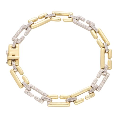 Vintage Cartier Diamond Wanda Bracelet in Yellow and White Gold