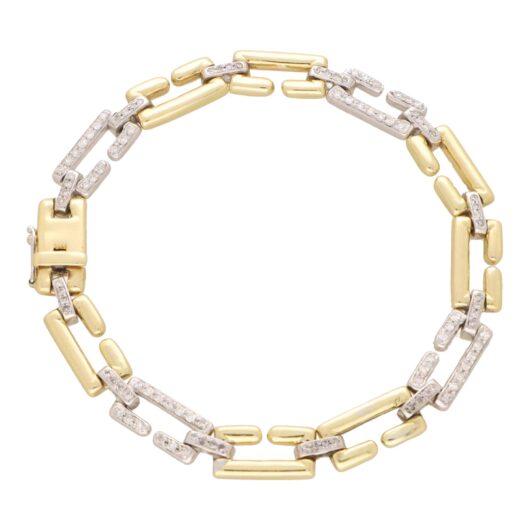Vintage Cartier Diamond Wanda Bracelet in Yellow and White Gold