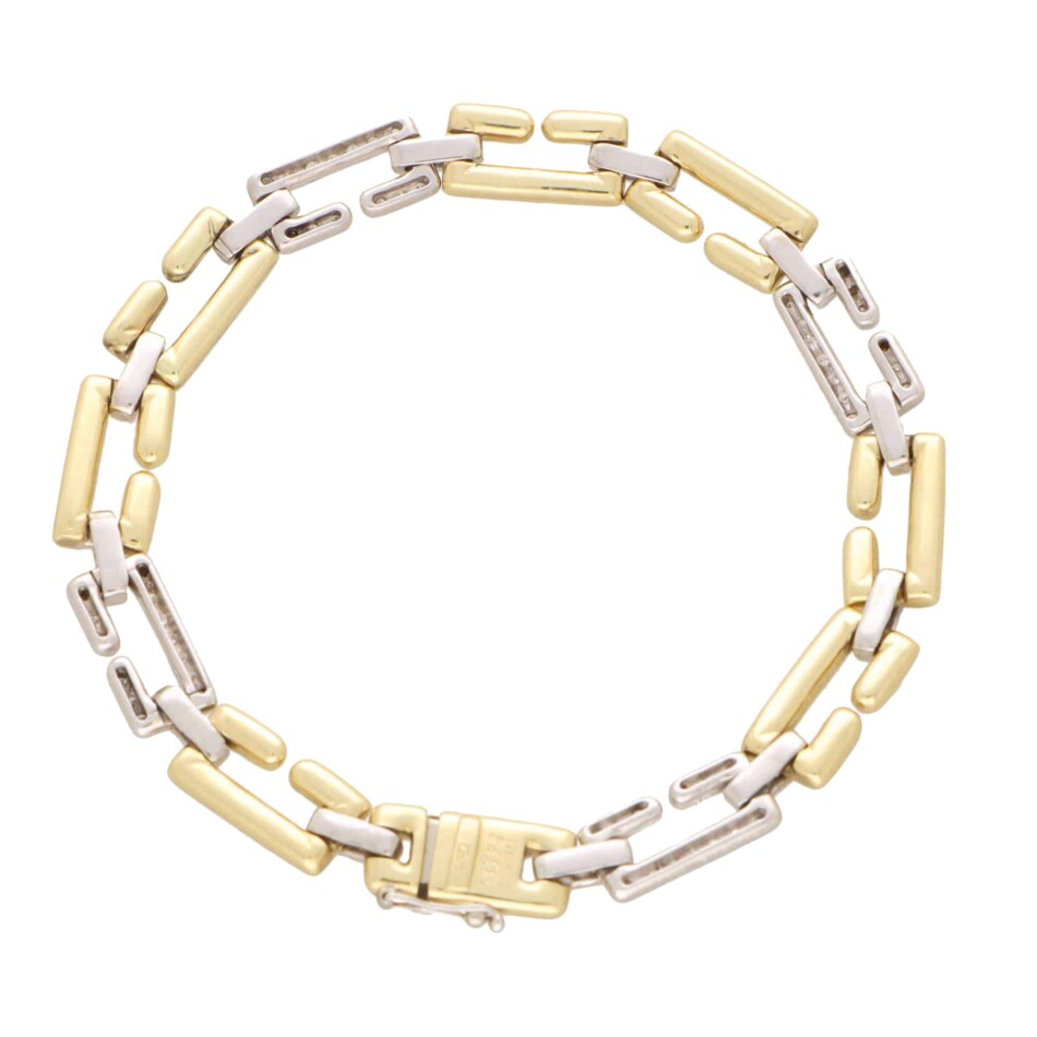 Vintage Cartier Diamond Wanda Bracelet in Yellow and White Gold