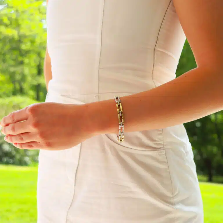 Vintage Cartier Diamond Wanda Bracelet in Yellow and White Gold