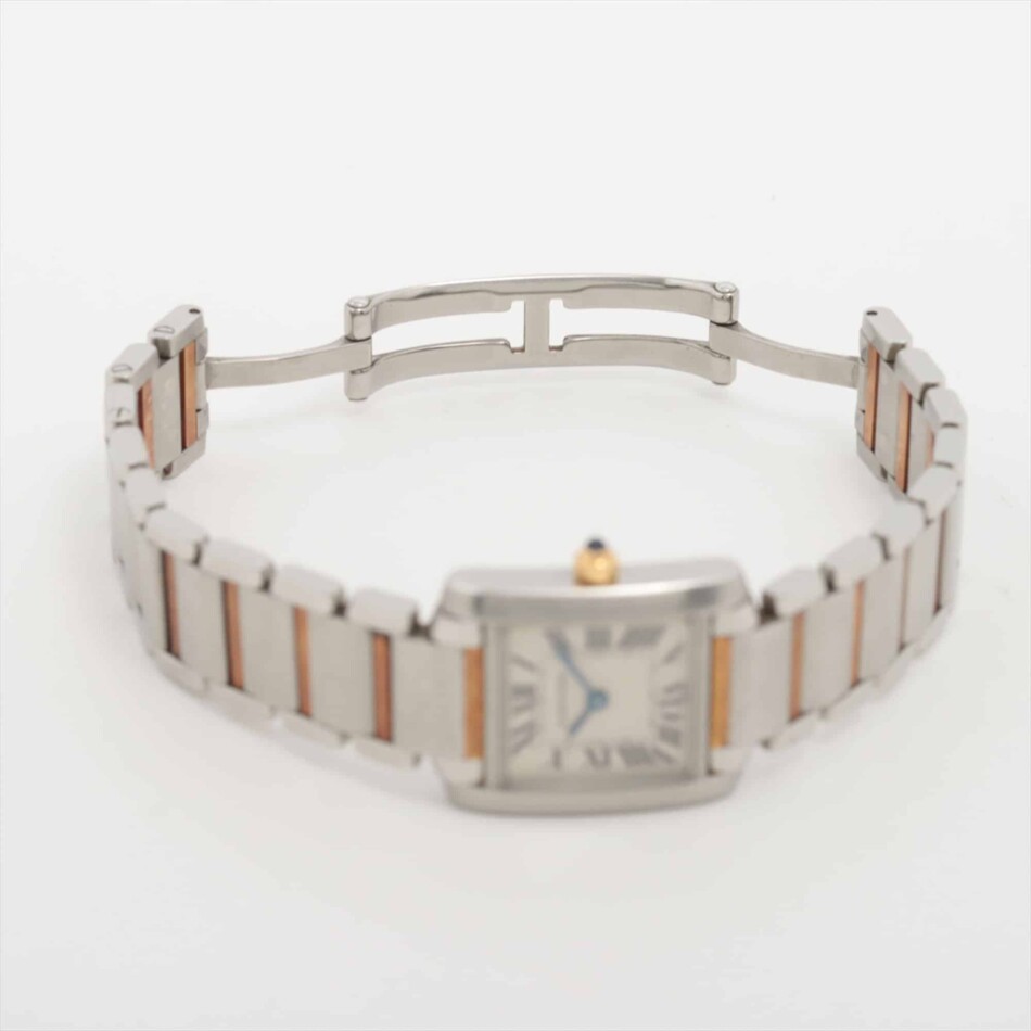 A stylish vintage Cartier Tank Francaise Steel and Yellow Gold