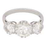 Vintage Three Stone Diamond Ring in Platinum