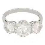 Vintage Three Stone Diamond Ring in Platinum