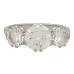 Vintage Three Stone Diamond Ring in Platinum