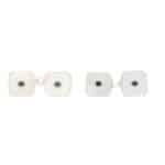 Blue Sapphire and Mother of Pearl Octagonal Cufflinks