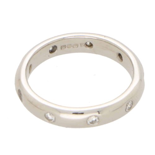 Platinum Eternity Diamond Dot Band Ring