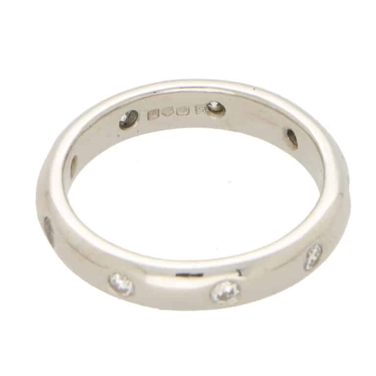 Platinum Eternity Diamond Dot Band Ring