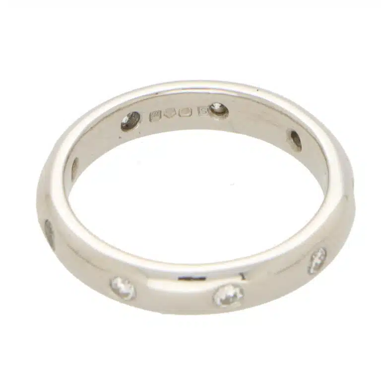 Platinum Eternity Diamond Dot Band Ring
