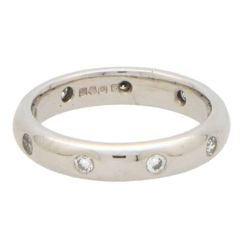 Platinum Eternity Diamond Dot Band Ring