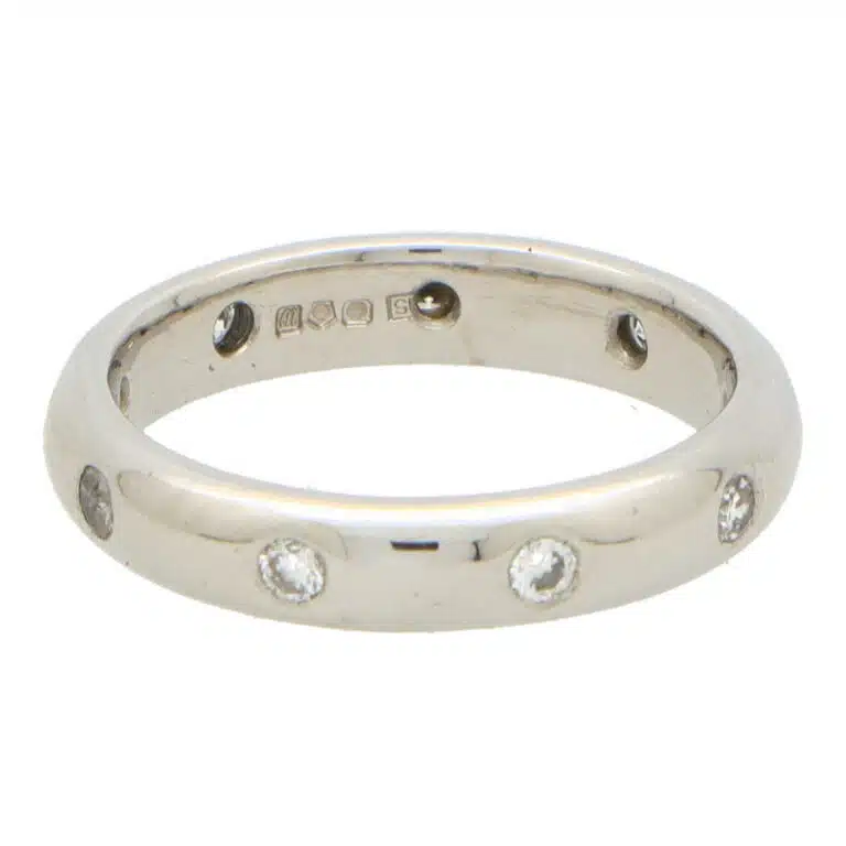 Platinum Eternity Diamond Dot Band Ring